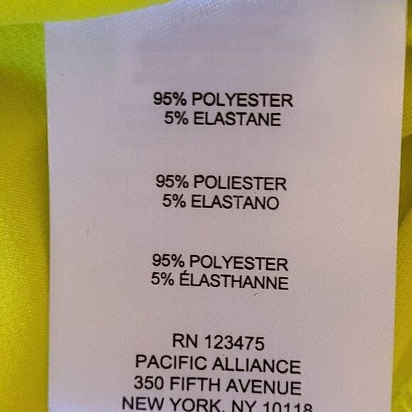 Ellen Tracy Womens Yellow Tab Sleeves Button Front Blouse Large - Picture 12 of 14